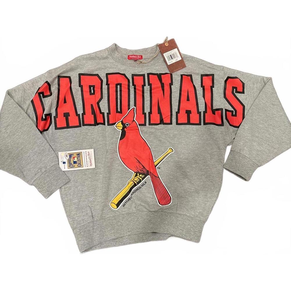 Mitchell & Ness St. Louis Cardinals Grey Crewneck Sweatshirt
